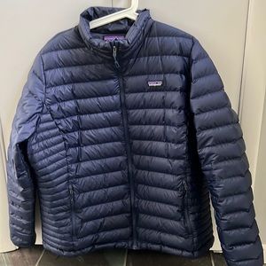 PATAGONIA women’s down sweater jacket in navy, Size: XXL